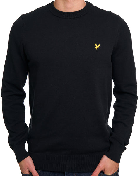 Lyle & Scott Cotton Crew Neck Jumper Jet Black