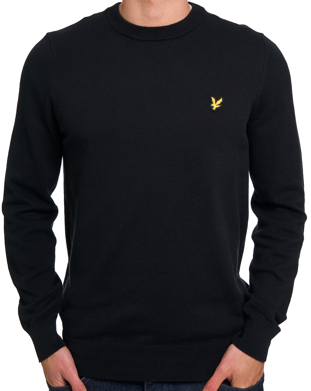 Lyle & Scott Cotton Crew Neck Jumper Jet Black