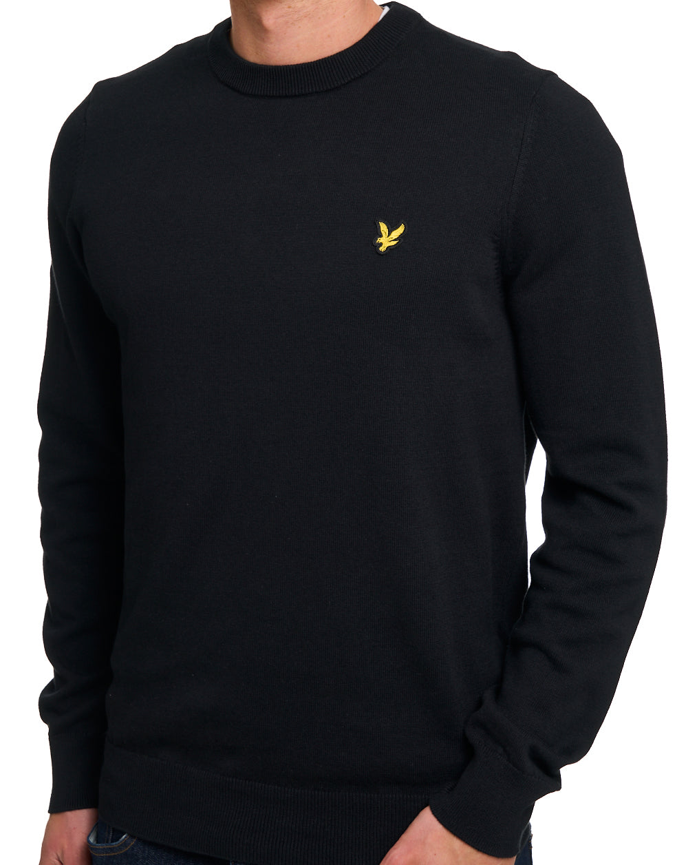 Lyle & Scott Cotton Crew Neck Jumper Jet Black