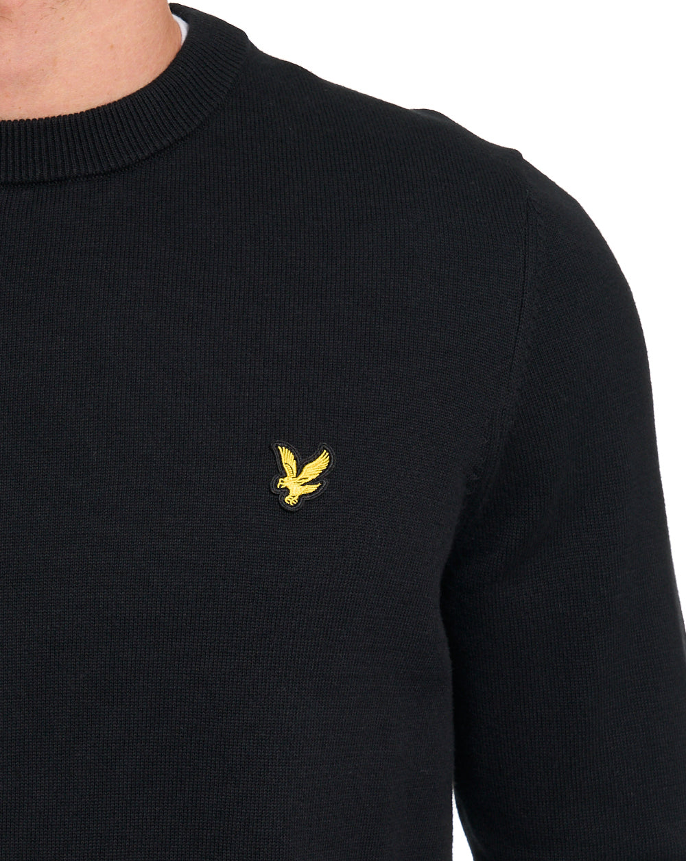 Lyle & Scott Cotton Crew Neck Jumper Jet Black