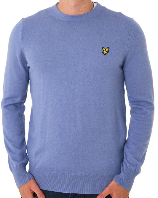 Lyle And Scott Lyle & Scott Cotton Merino Crew Jumper Power Blue