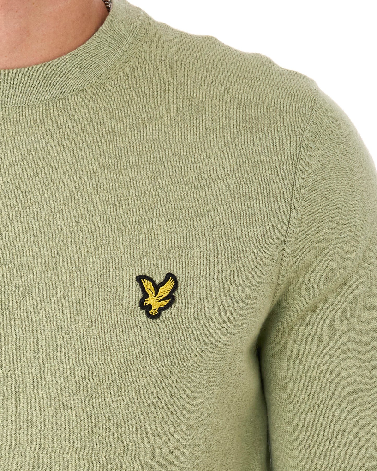 Lyle & Scott Cotton Merino Crew Jumper Smokey Olive