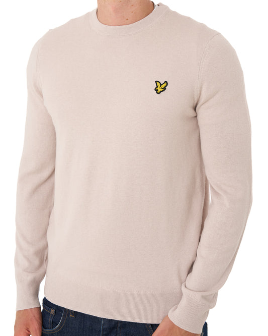 Lyle And Scott Lyle & Scott Cotton Merino Crew Jumper Stone