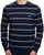 Lyle & Scott Cotton Striped Crew Jumper Navy