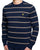 Lyle & Scott Cotton Striped Crew Jumper Navy