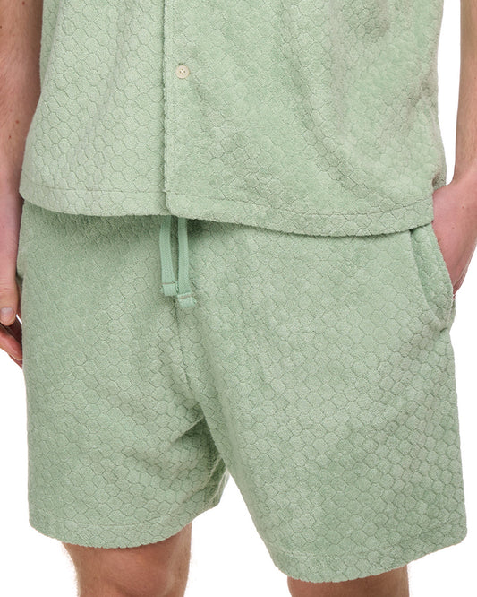 Lyle & Scott Honeycomb Towelling Shorts Sage Green