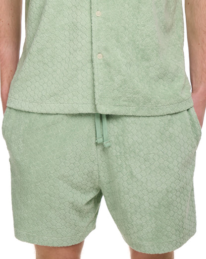 Lyle & Scott Honeycomb Towelling Shorts Sage Green