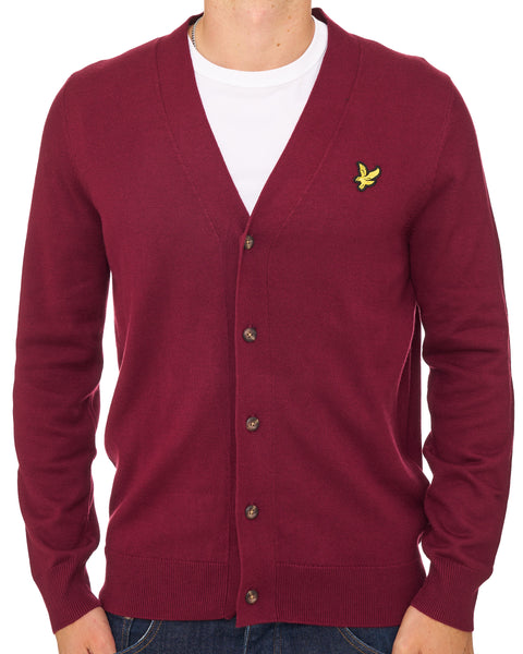 Lyle & Scott Knitted Classic Cardigan Claret Jug