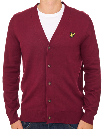 Lyle & Scott Knitted Classic Cardigan Claret Jug