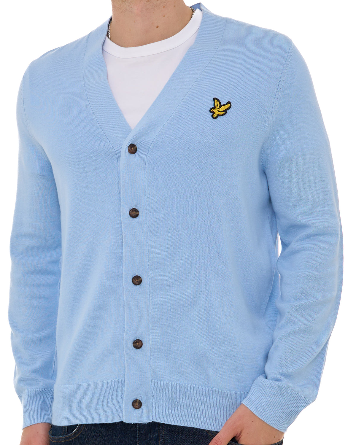 Lyle & Scott Knitted Classic Cardigan Light Blue