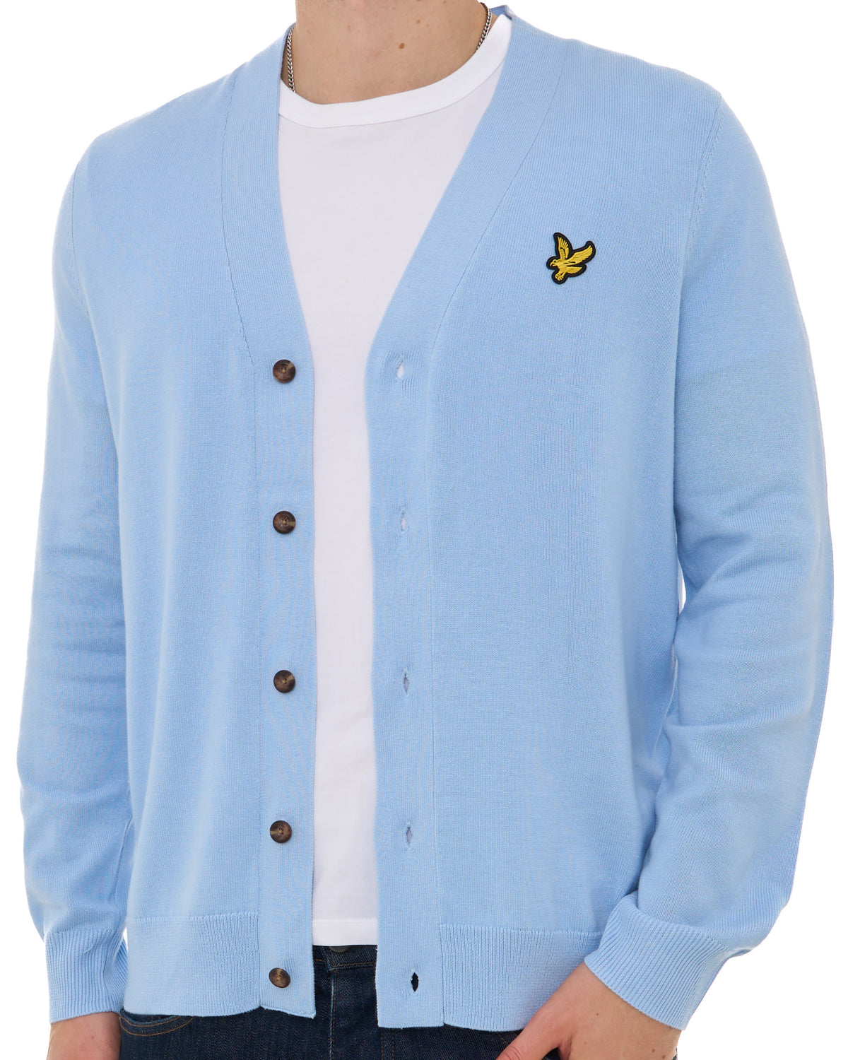 Lyle & Scott Knitted Classic Cardigan Light Blue