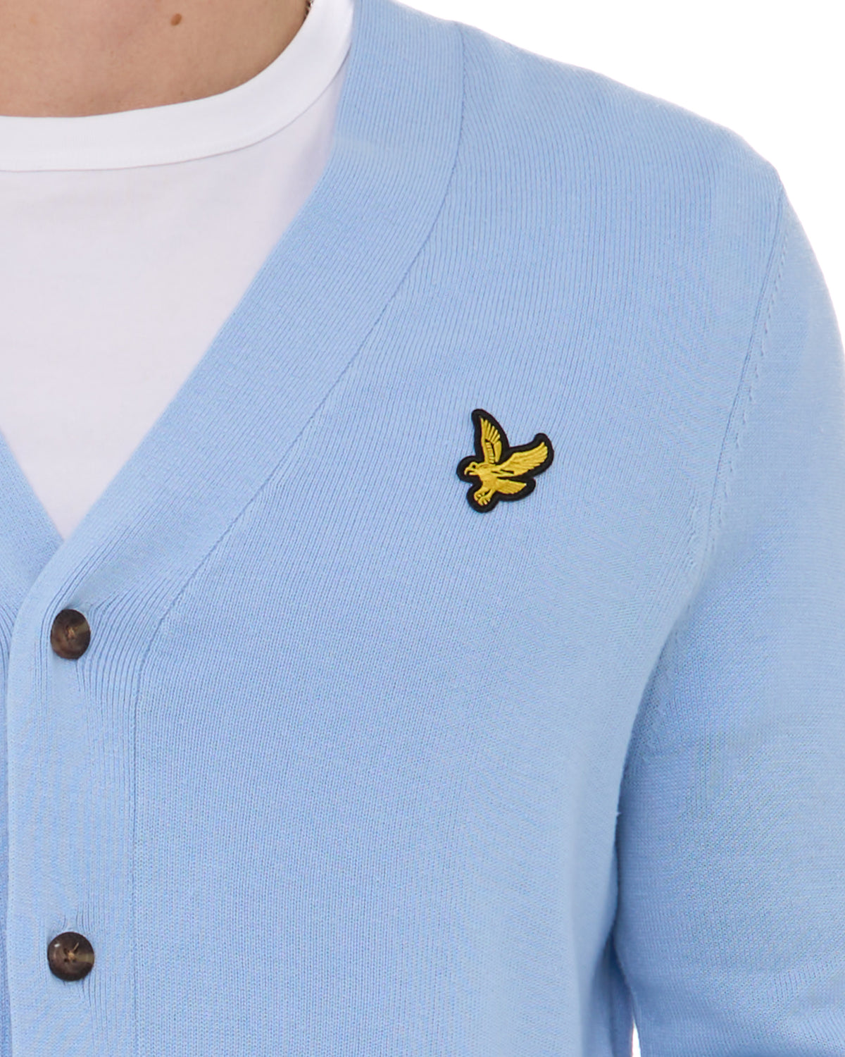 Lyle & Scott Knitted Classic Cardigan Light Blue