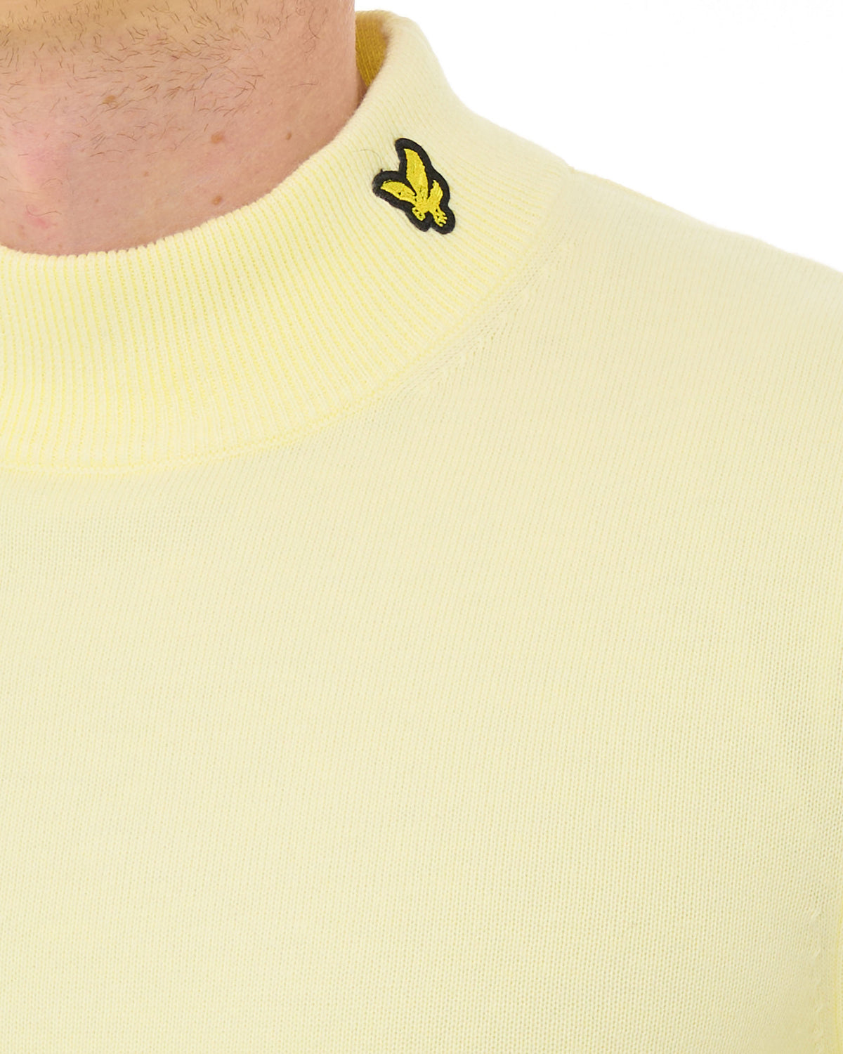Lyle & Scott Knitted Turtle Neck Jumper Light Yellow