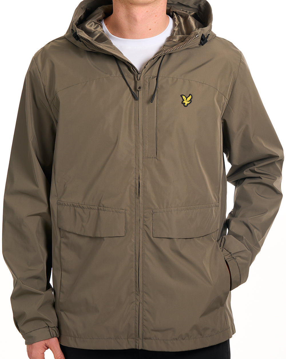 Lyle & Scott Lightweight Hooded Jacket Khaki Ash