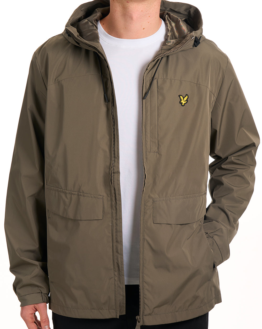 Lyle & Scott Lightweight Hooded Jacket Khaki Ash