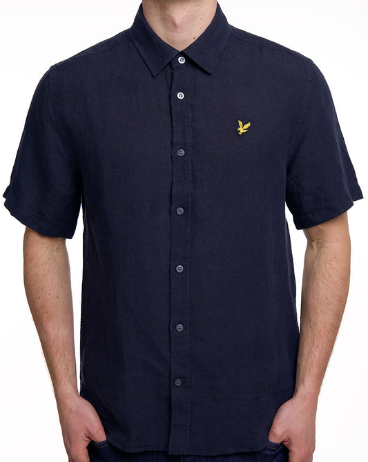 Lyle And Scott Lyle & Scott Linen Blend SS Shirt Dark Navy