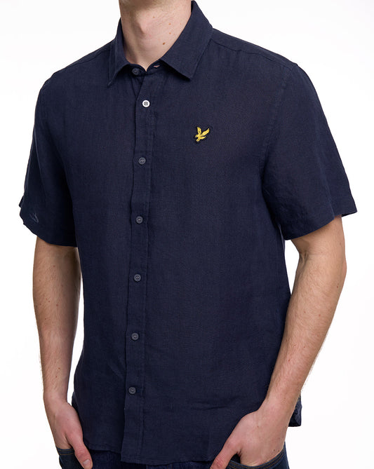 Lyle And Scott Lyle & Scott Linen Blend SS Shirt Dark Navy