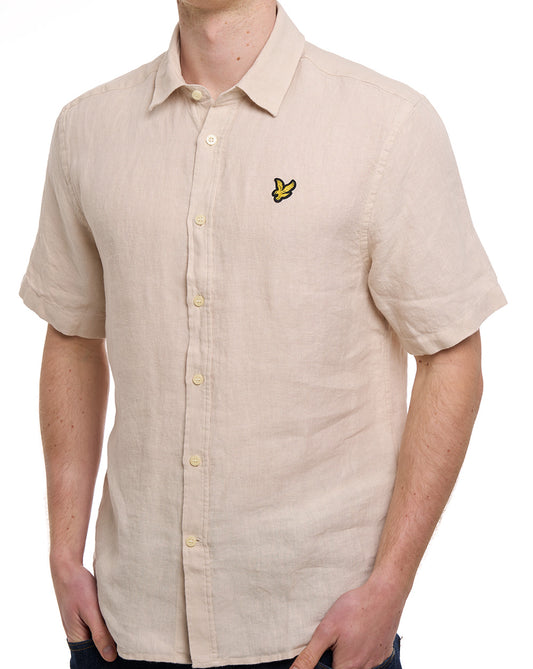 Lyle And Scott Lyle & Scott Linen Blend SS Shirt Stone
