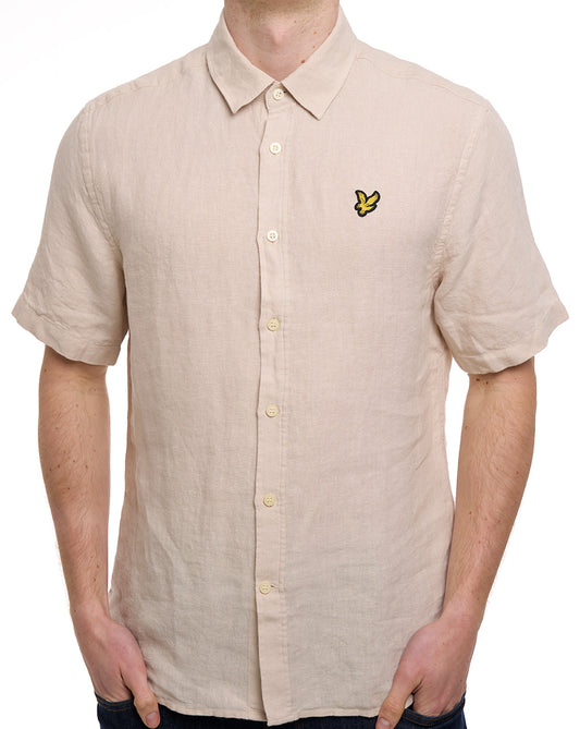 Lyle And Scott Lyle & Scott Linen Blend SS Shirt Stone