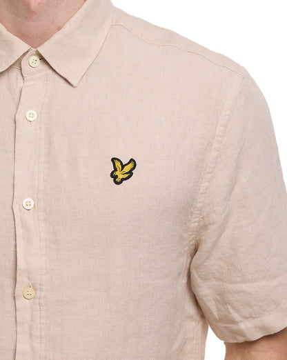 Lyle & Scott Linen Blend SS Shirt Stone