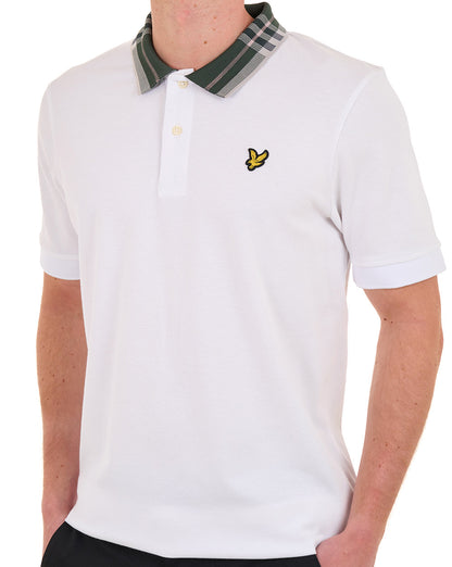 Lyle & Scott Tartan Collar Polo Shirt White