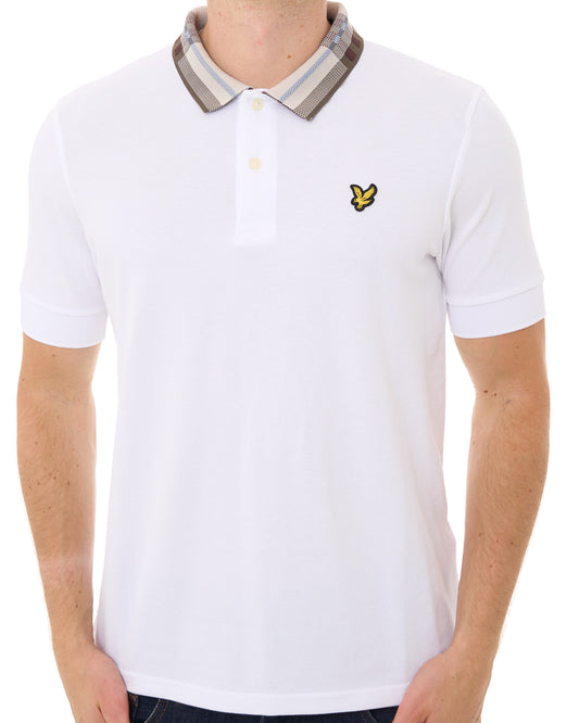 Lyle And Scott Lyle & Scott Tartan Collar Polo Shirt White
