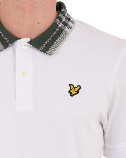 Lyle & Scott Tartan Collar Polo Shirt White