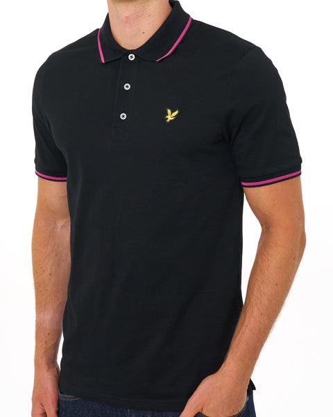 Lyle & Scott Tipped Polo Shirt Jet Black
