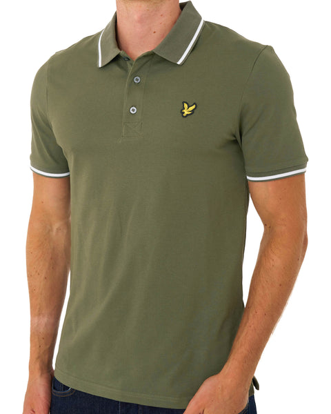 Lyle & Scott Tipped Polo Shirt Olive Green