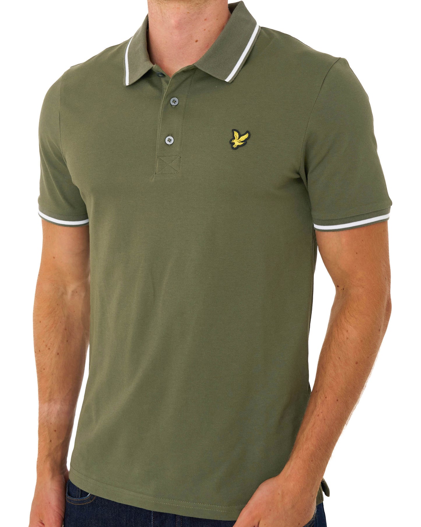 Lyle & Scott Tipped Polo Shirt Olive Green