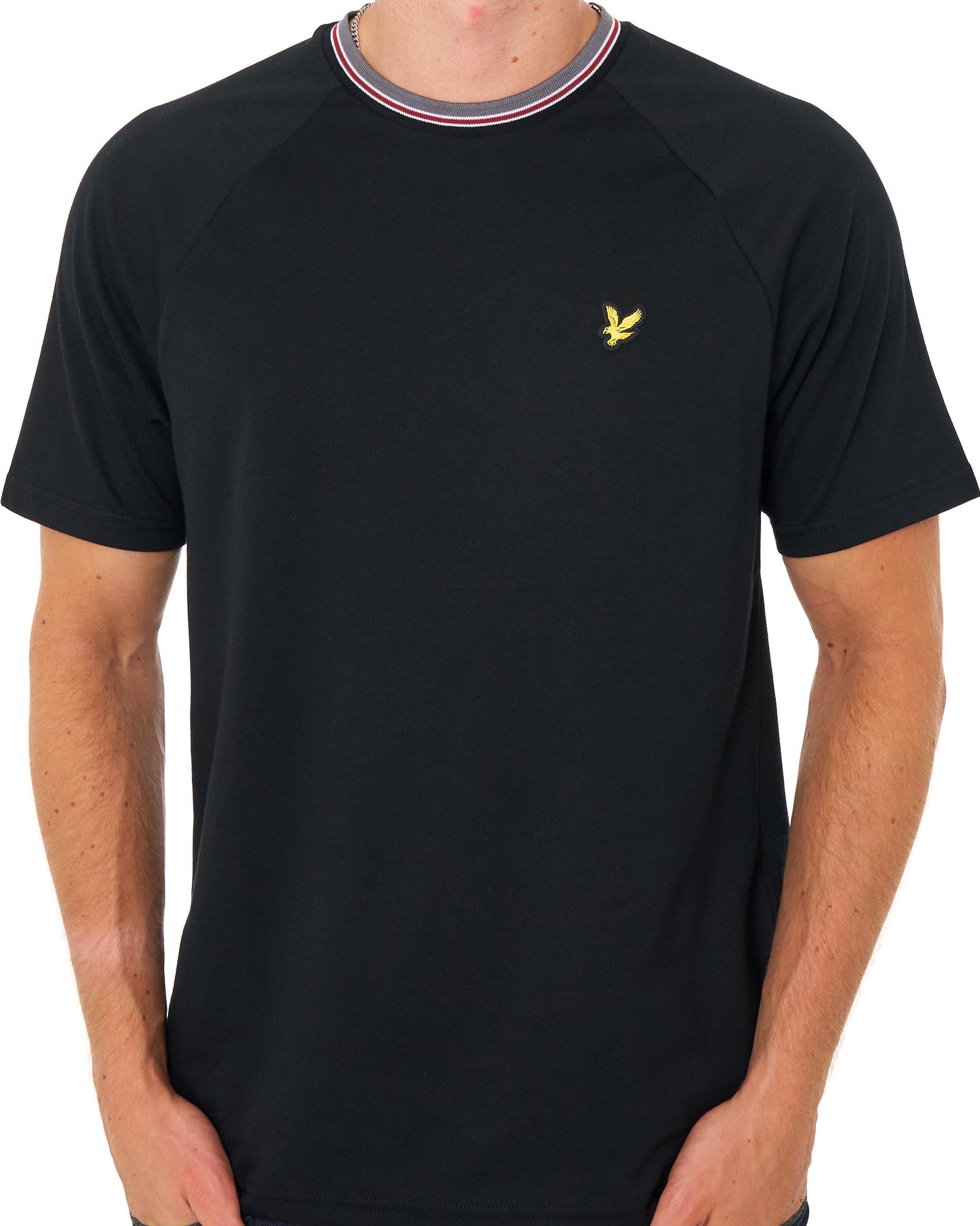Lyle & Scott Tipped Track T Shirt Jet Black