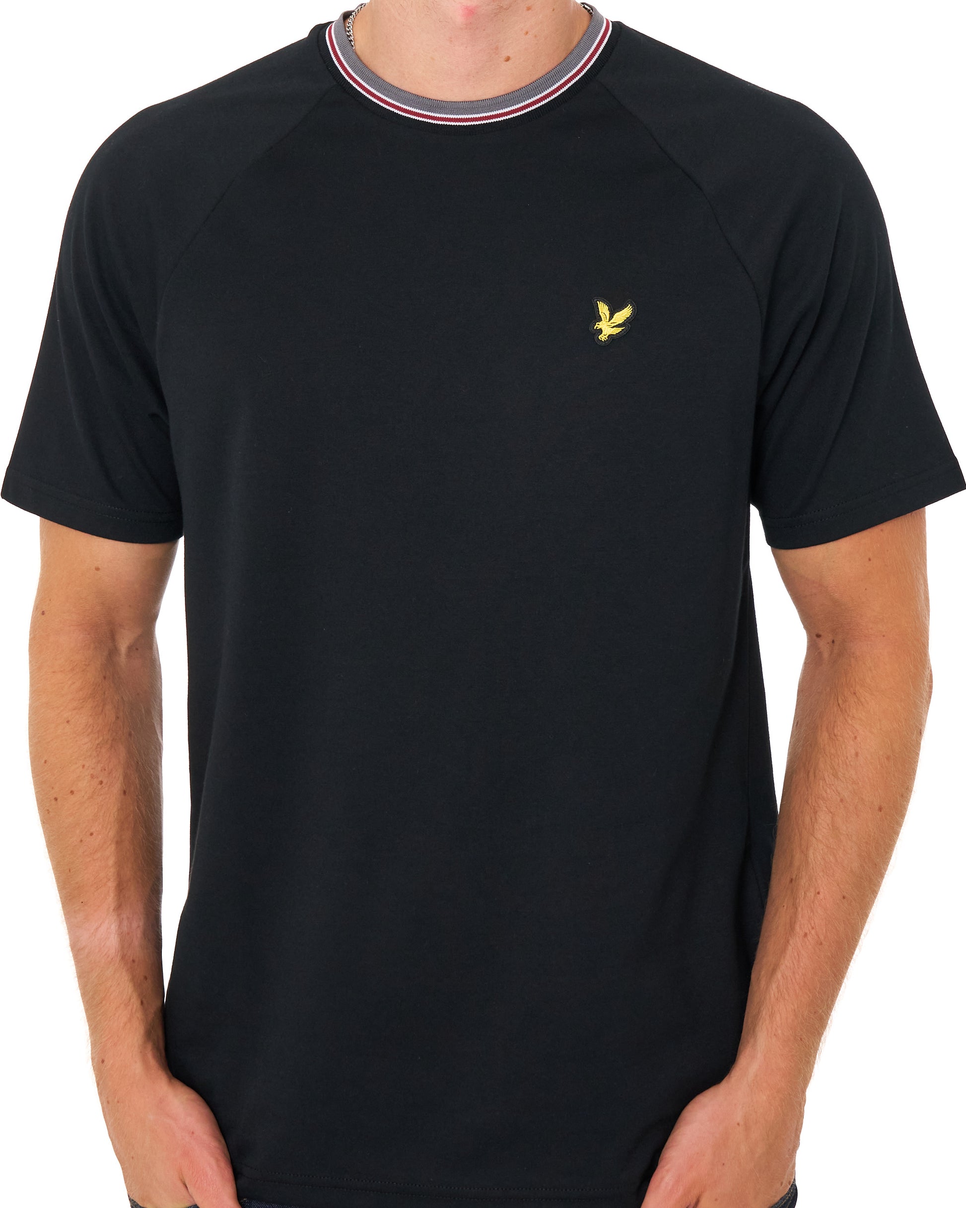 Lyle & Scott Tipped Track T Shirt Jet Black