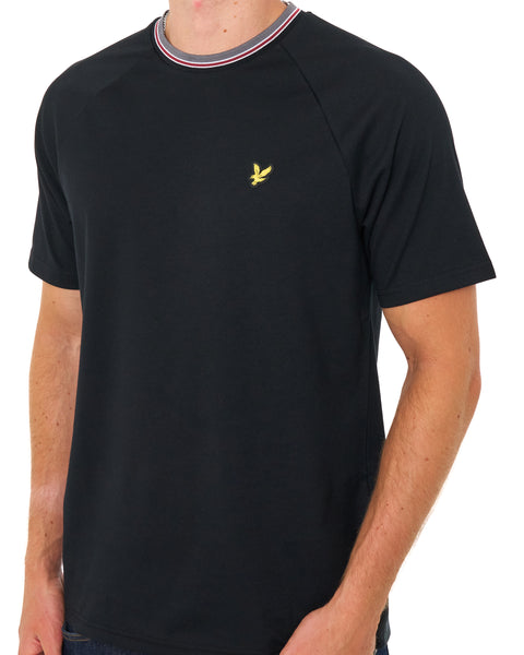 Lyle & Scott Tipped Track T Shirt Jet Black