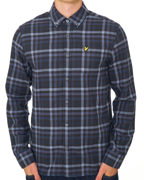 Lyle & Scott Tonal Check Shirt Dark Navy