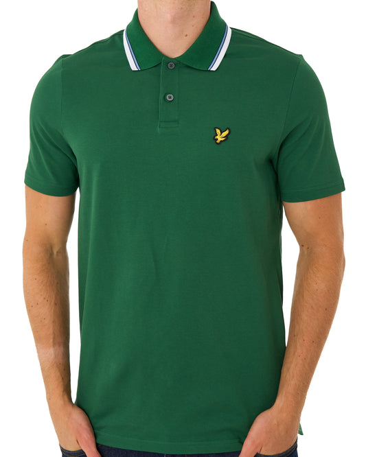 Lyle And Scott Lyle & Scott Track Tipped Polo Shirt Clover Green