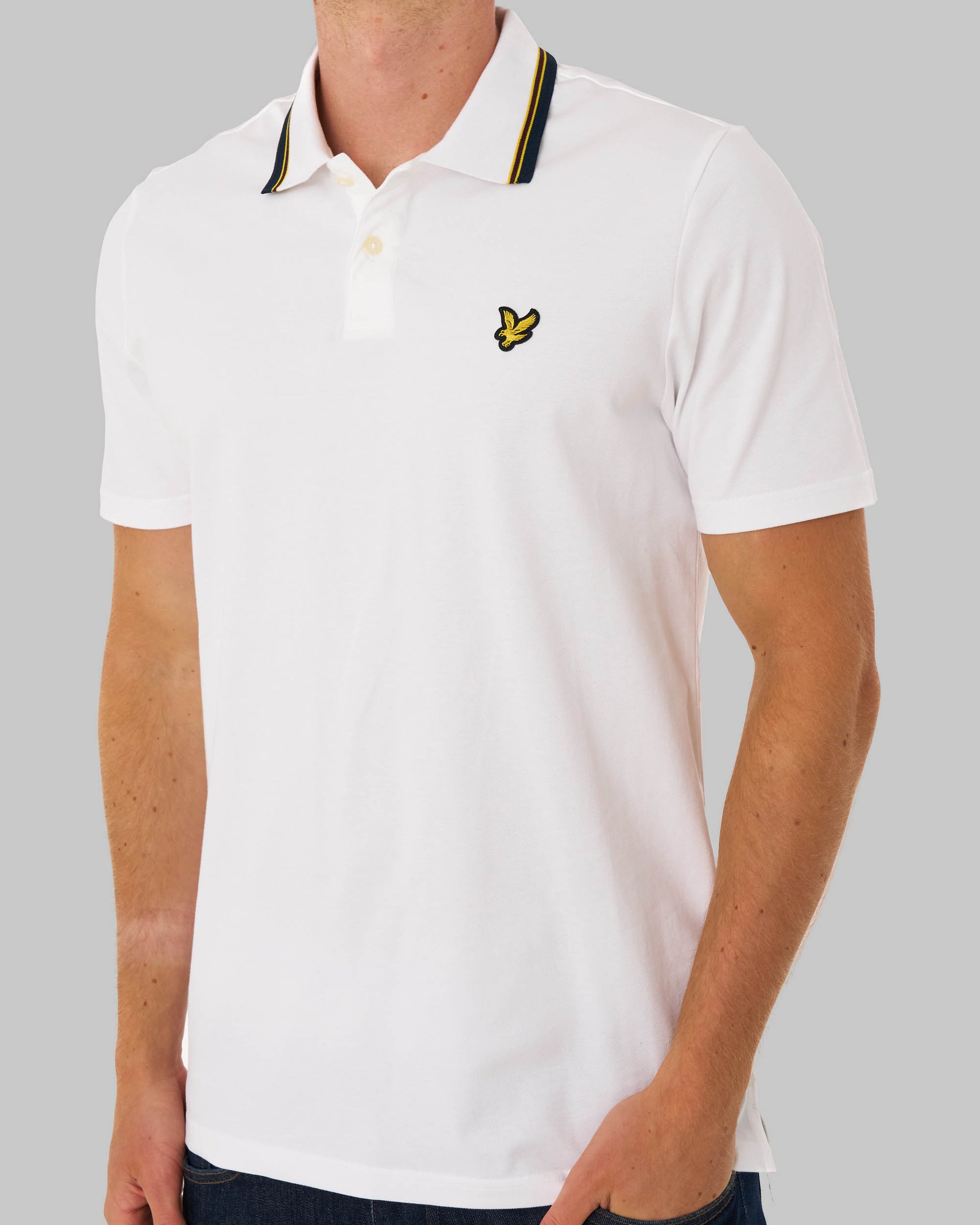 Lyle & Scott Track Tipped Polo Shirt White