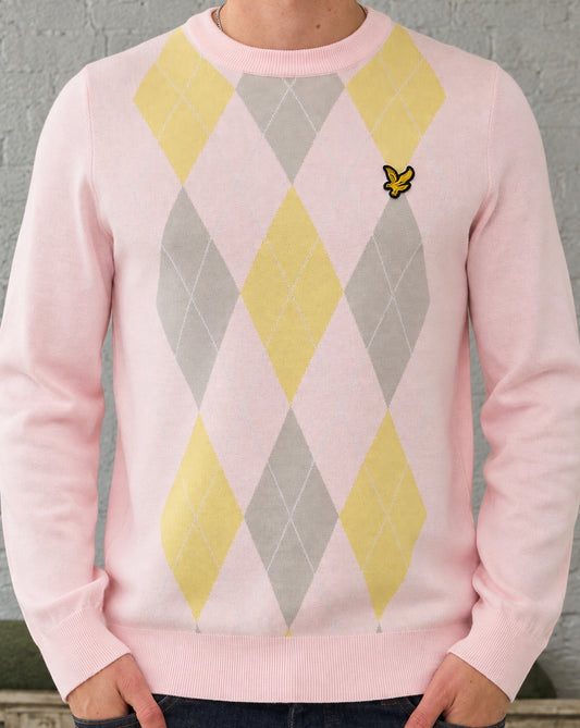 Lyle And Scott Lyle & Scott Archive Argyle Crew Knit Pink