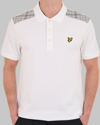 Lyle & Scott Check Panelled Polo White