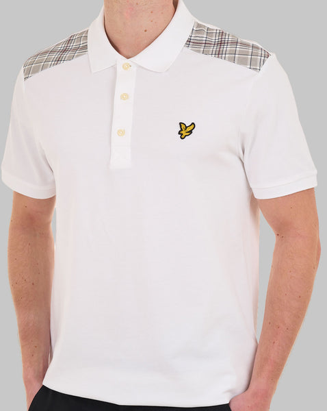 Lyle & Scott Check Panelled Polo White