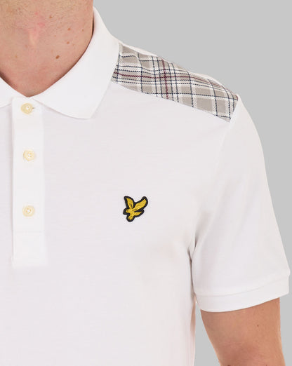Lyle & Scott Check Panelled Polo White