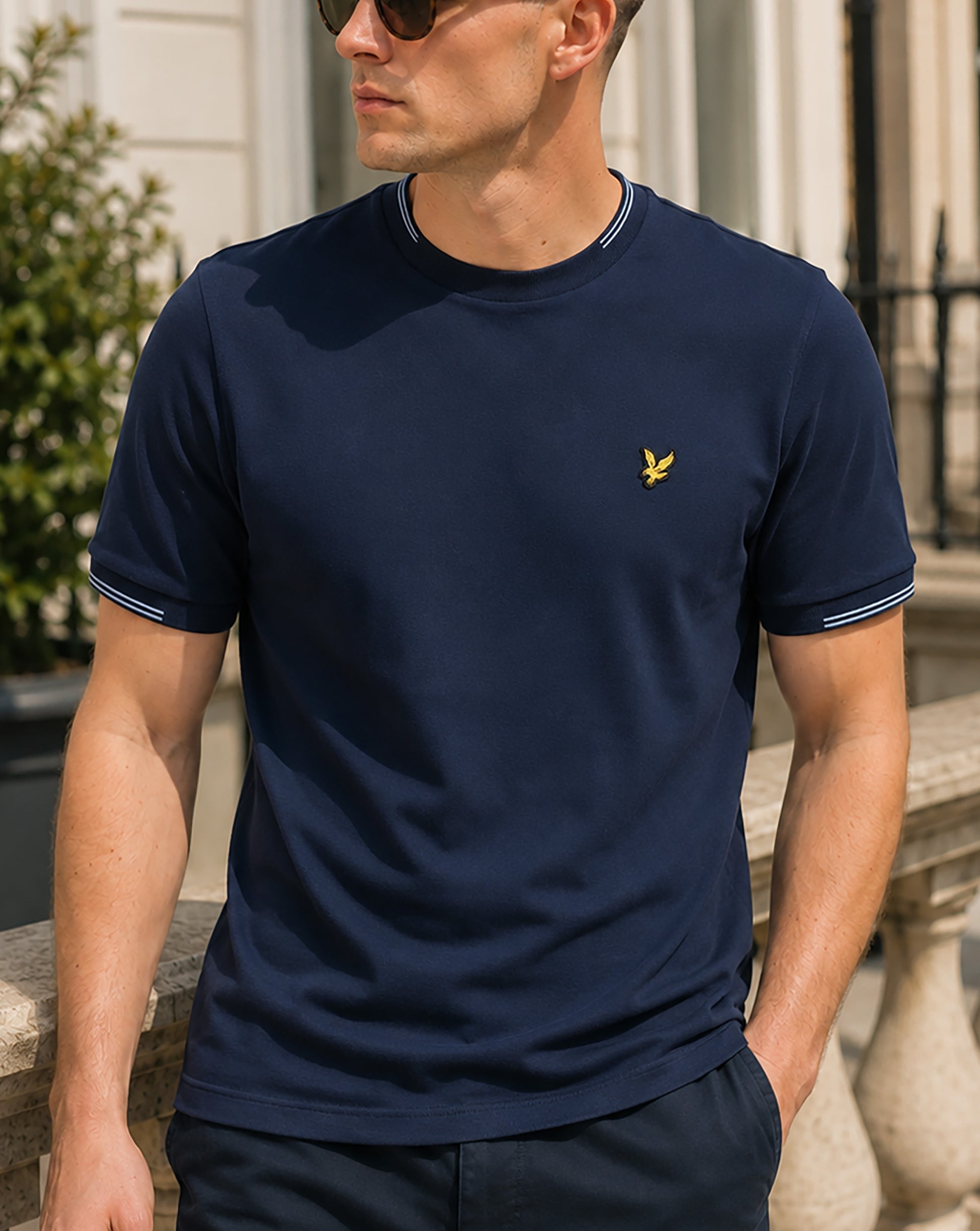 Lyle & Scott Fine Tipped T Shirt Dark Navy