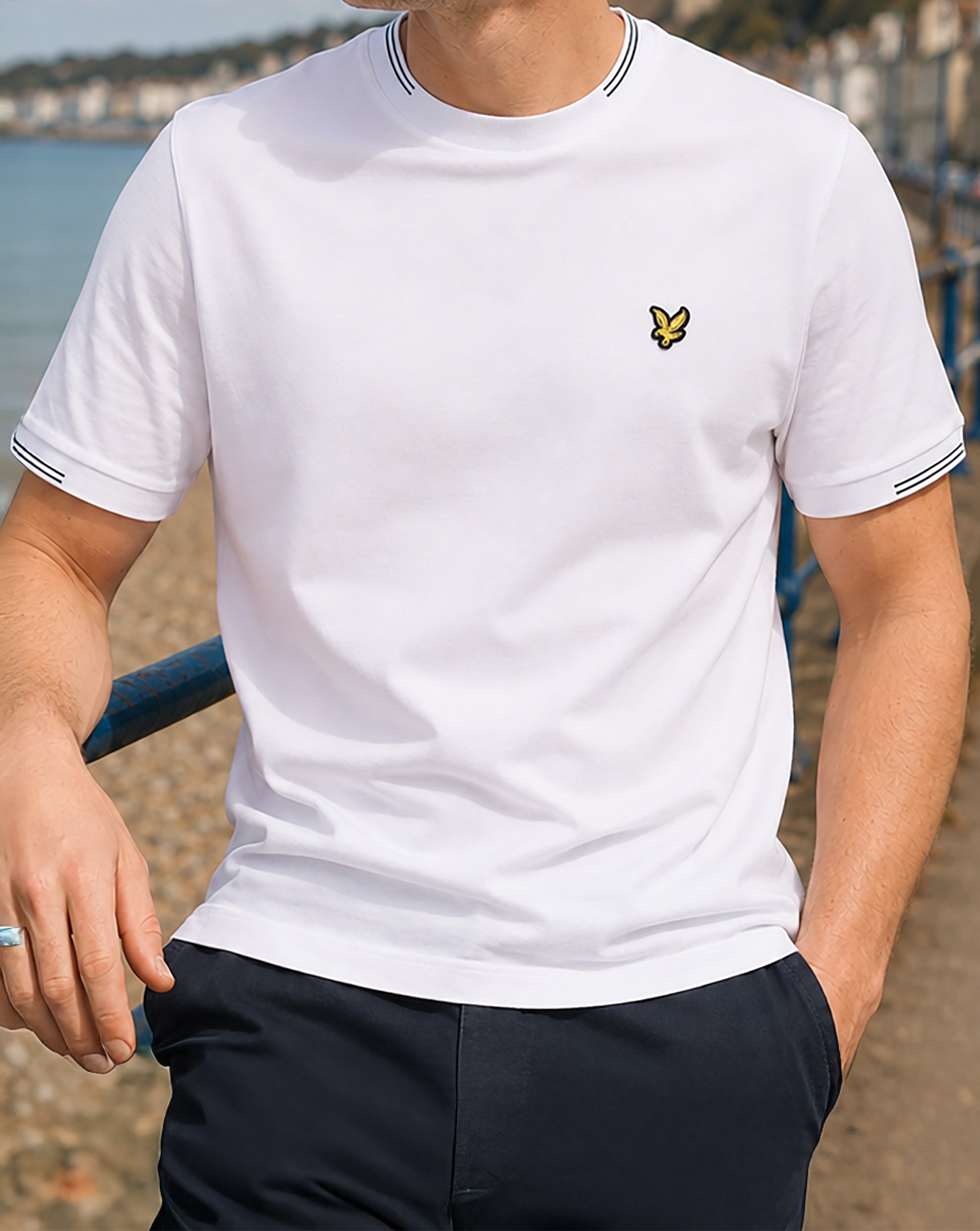 Lyle & Scott Fine Tipped T Shirt White