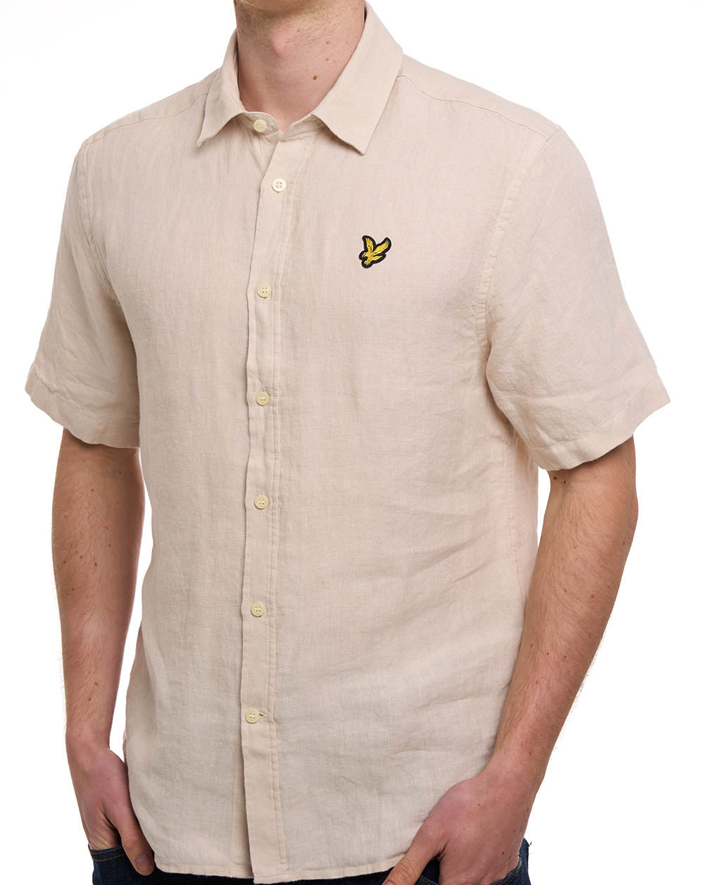 Lyle & Scott Linen Blend SS Shirt Stone