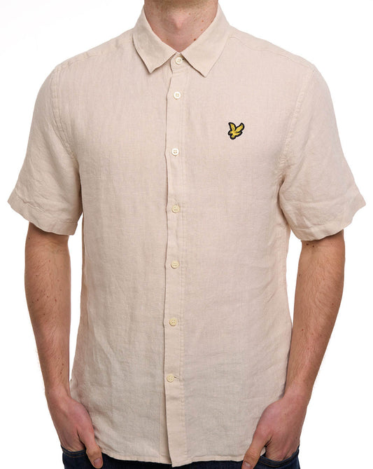 Lyle And Scott Lyle & Scott Linen Blend SS Shirt Stone