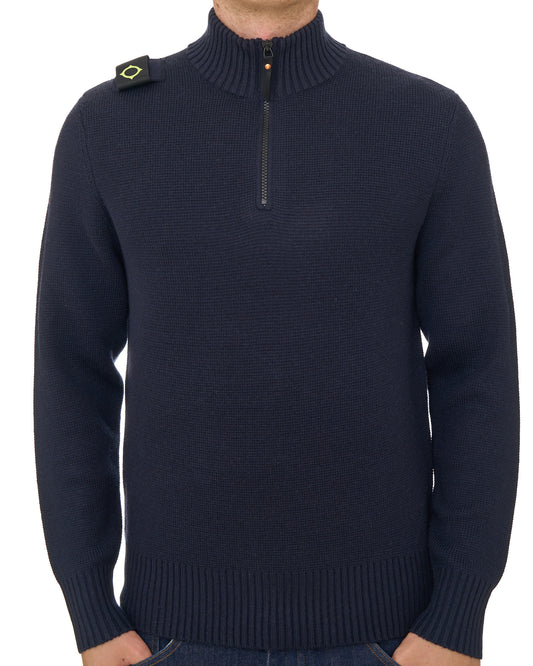 Ma.Strum MA.STRUM Sarl 1/4 Knitted Jumper Dark Navy