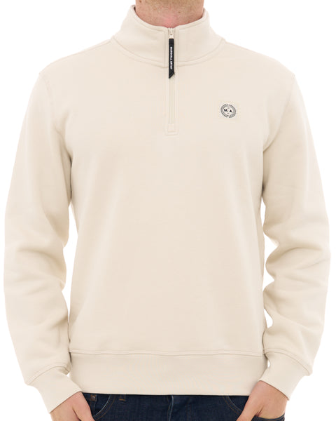 Marshall Artist Marchio 1/4 Zip Sweat Silver Birch