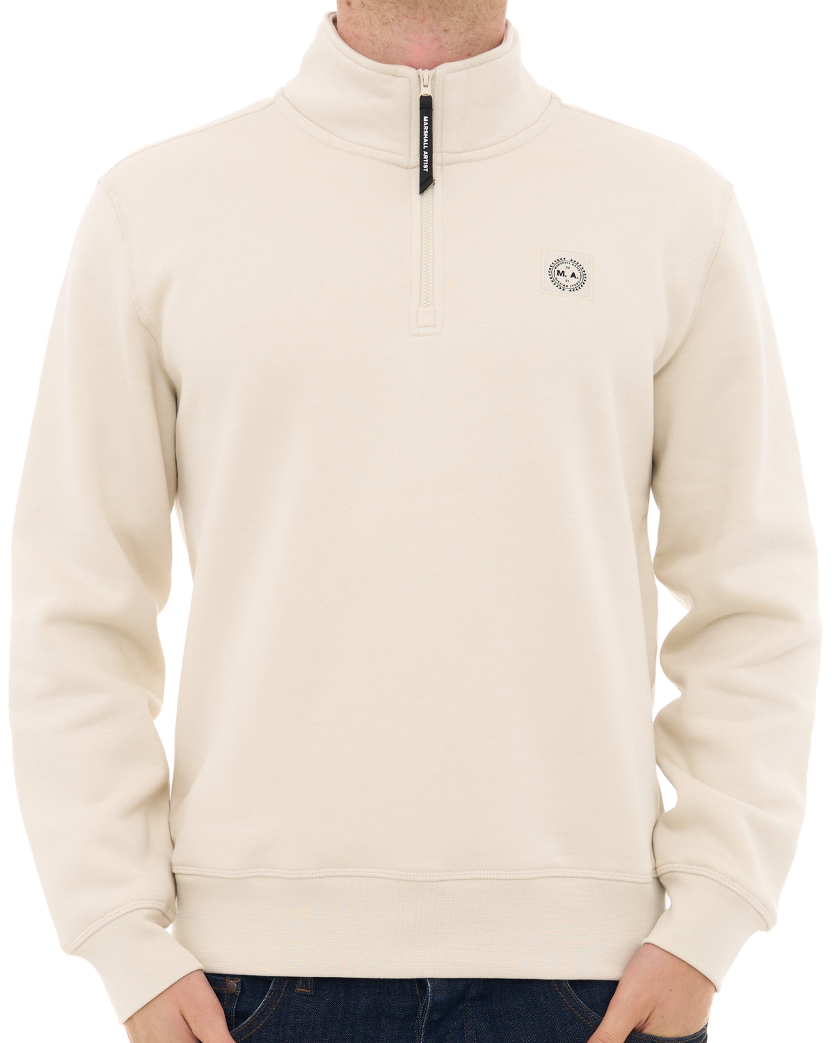 Marshall Artist Marchio 1/4 Zip Sweat Silver Birch