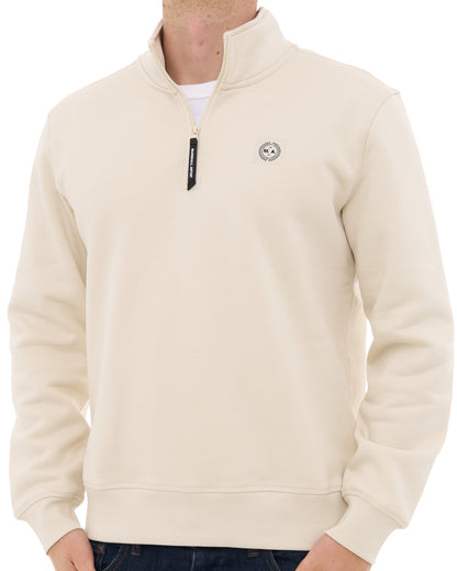 Marshall Artist Marchio 1/4 Zip Sweat Silver Birch