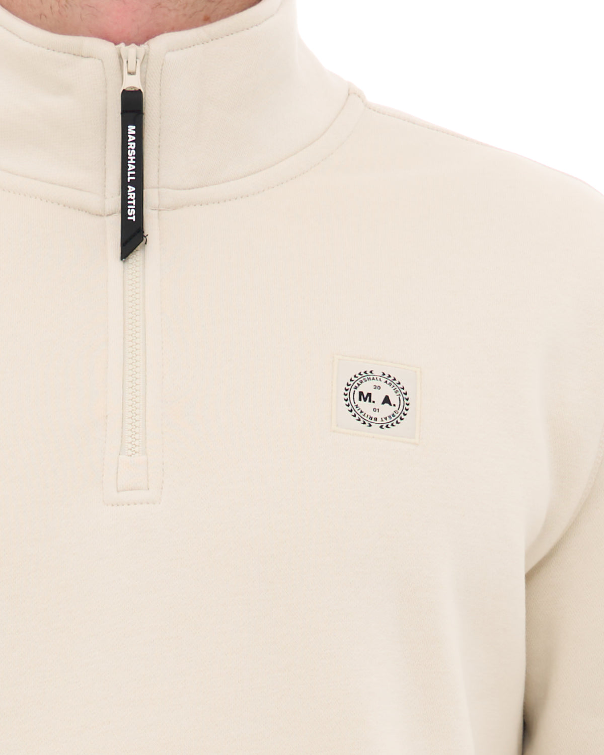 Marshall Artist Marchio 1/4 Zip Sweat Silver Birch
