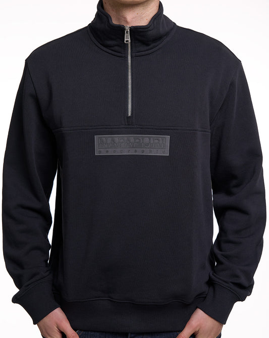 Napapijri Napapijri Box Logo 1/4 Zip Sweatshirt Black